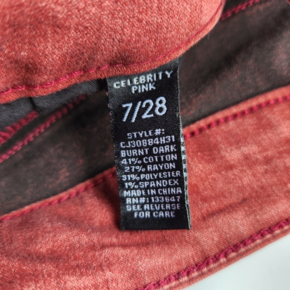 Celebrity Pink Size 7/28 Rust Colored 4 Inch Denim Style Shorts Extreme Stretch - Picture 3 of 14